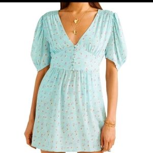 LoveShackFancy Ruby Silk Mini Dress